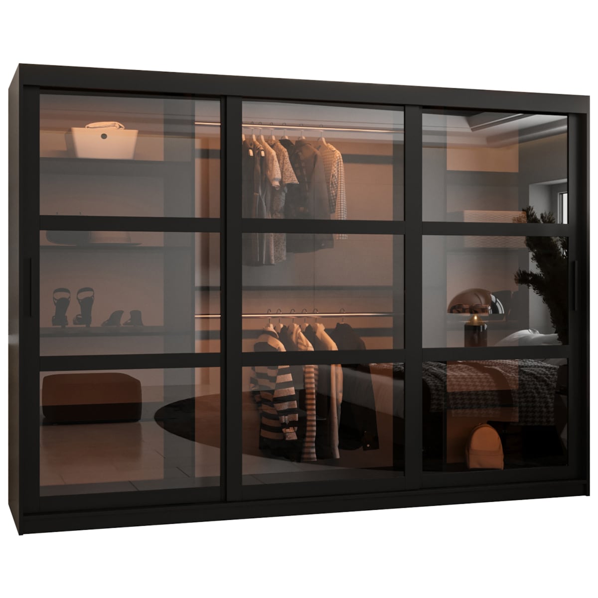 Szafa przesuwna Garderoba DOME 250 czarny