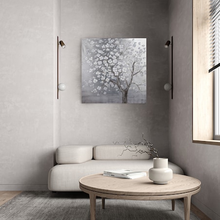 Ręcznie zdobiony obraz kwiat wiśni cherryblossom 100x100