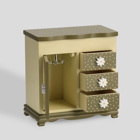 Dziecięca szkatułka na biżuterię z motywem stokrotek