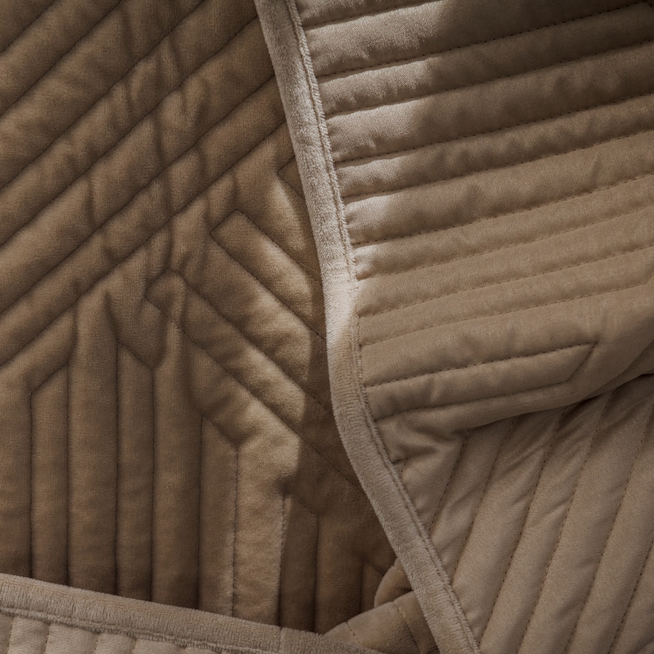 Narzuta Welwetowa w Przeszywany Geometryczny Wzór Minister 240x260 cm