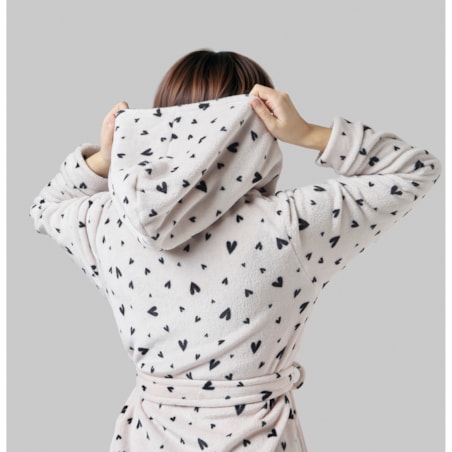 Szlafrok Malorina z motywem serc