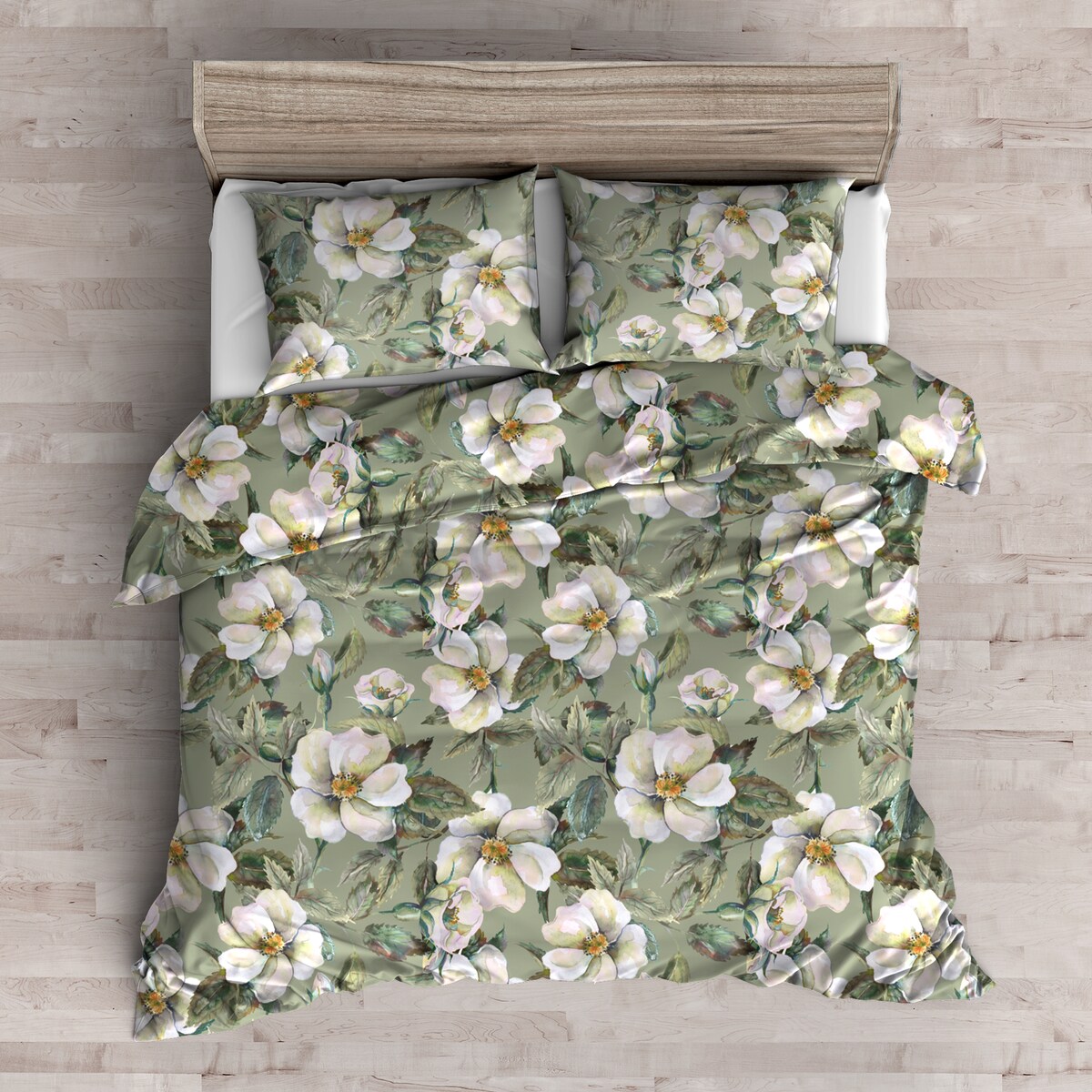 Pościel z bawełny satynowej Dunno 200x220 cm z wzorem kwiatowym