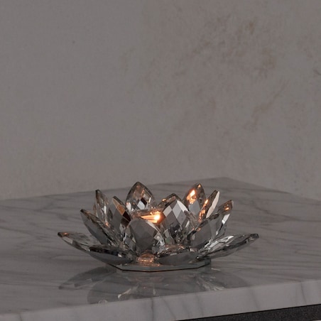 Kwiatowy świecznik ze szkła kryształowego cristal shine