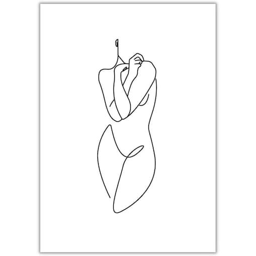 plakat line art female body 3 70x100 cm