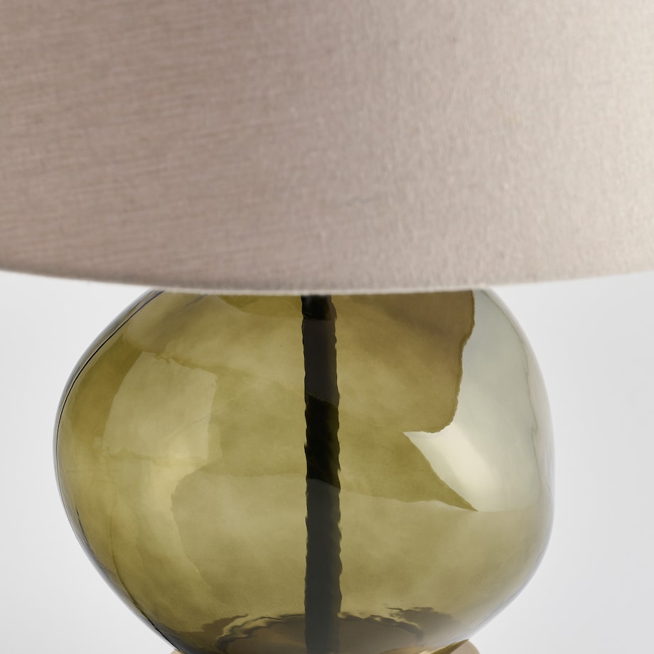 lampa stołowa z zielonego szkła grintino