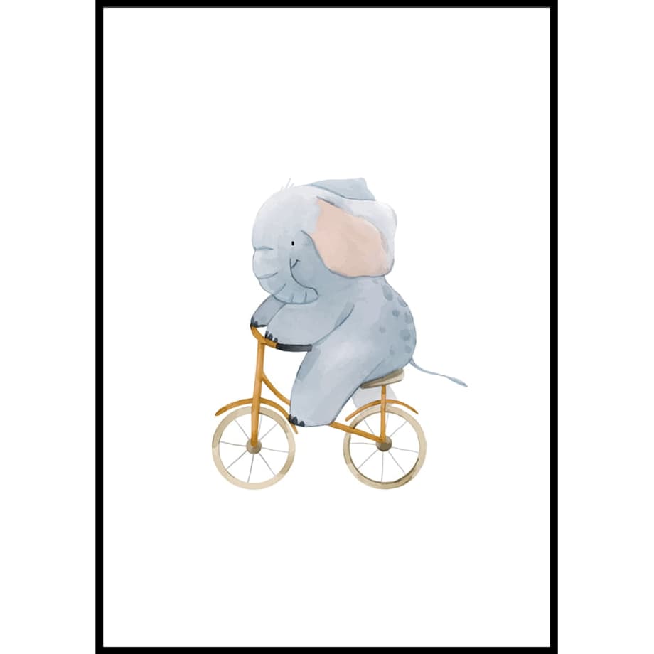 plakat słoń na rowerze 50x70 cm