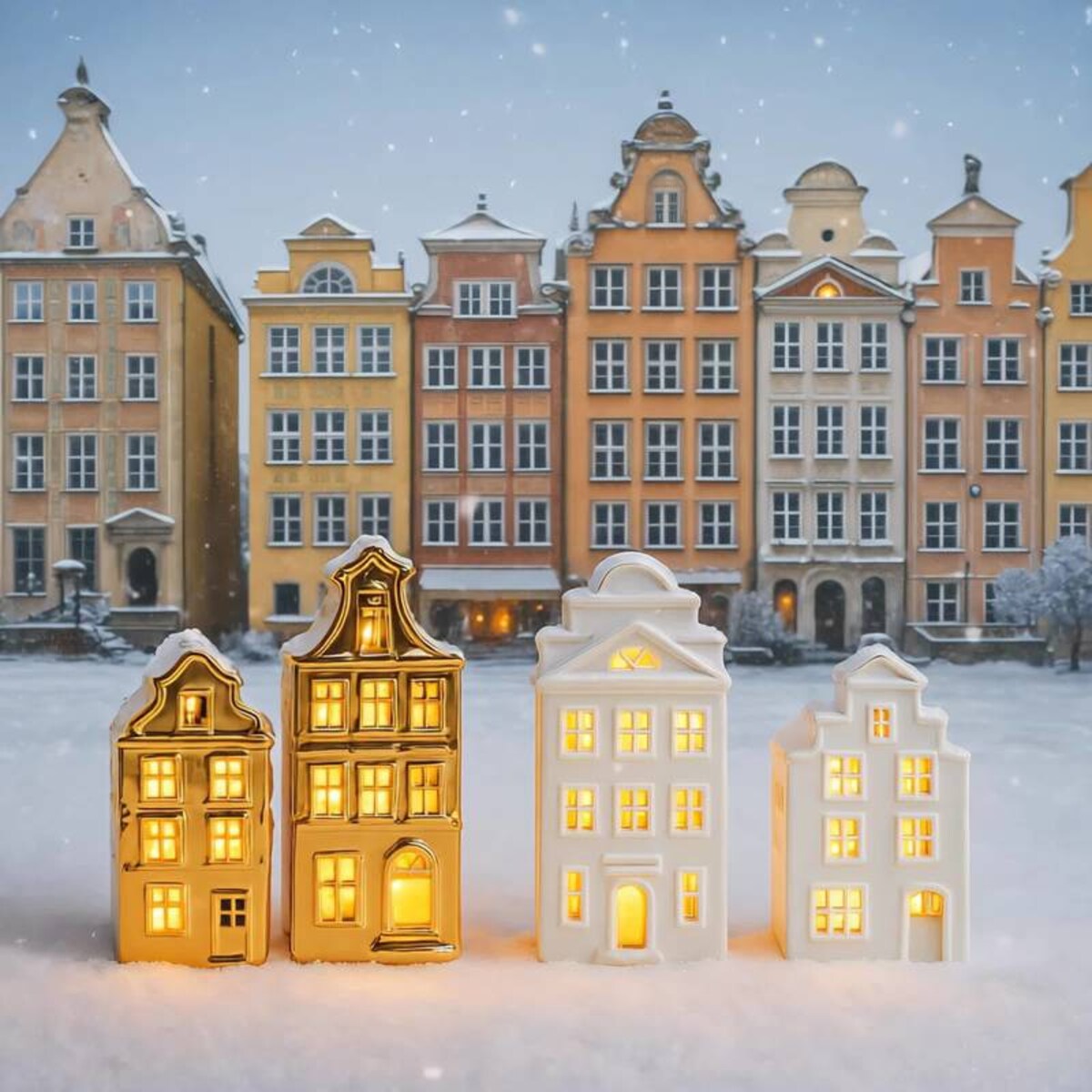 Świecznik Karit z motywem domku