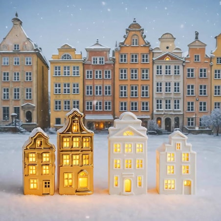 Świecznik Karit z motywem domku