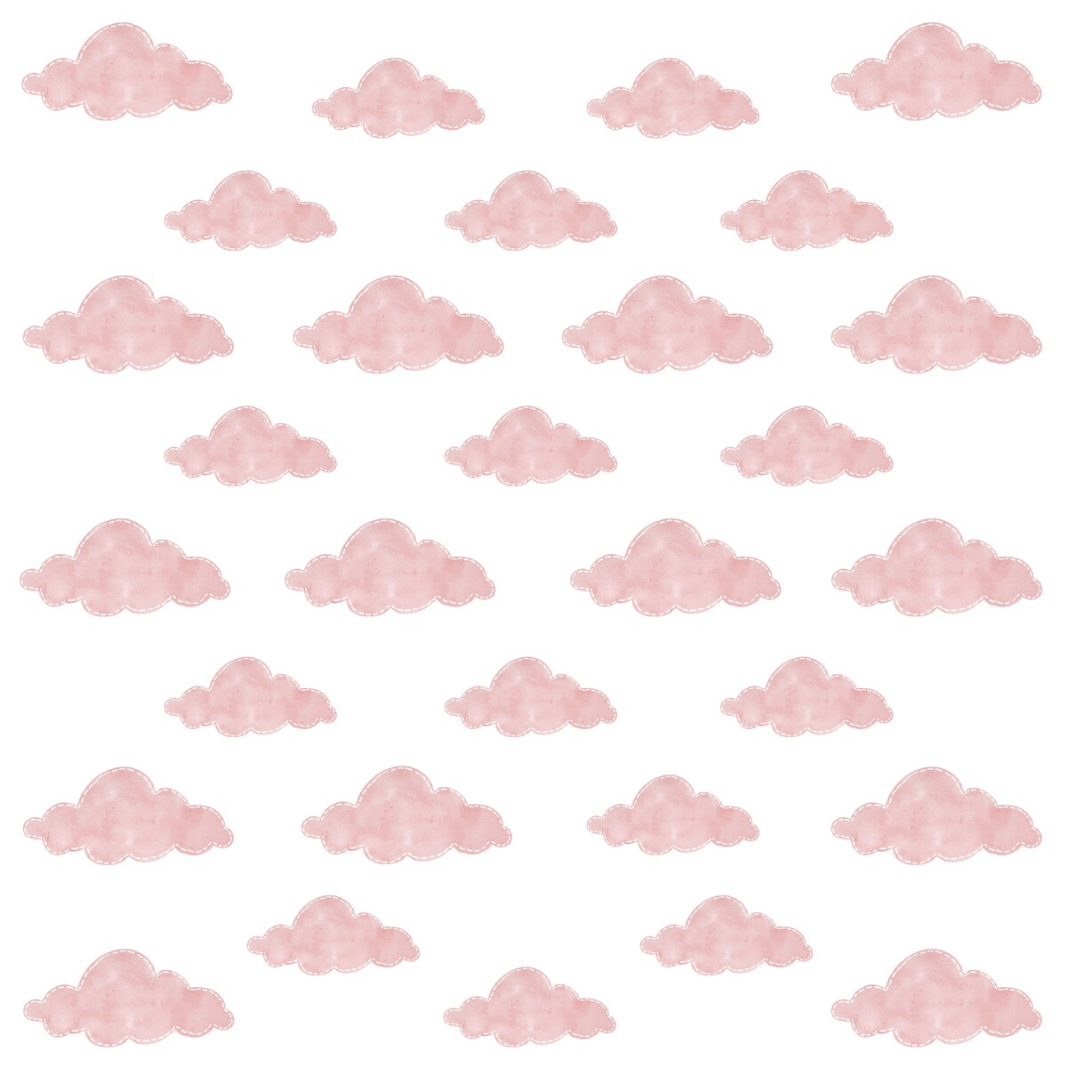 Naklejki Na Ścianę Dla Dzieci Różowe Chmury Pastelowe Chmurki Boho Zestaw 60x30cm