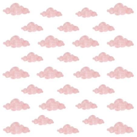 Naklejki Na Ścianę Dla Dzieci Różowe Chmury Pastelowe Chmurki Boho Zestaw 60x30cm