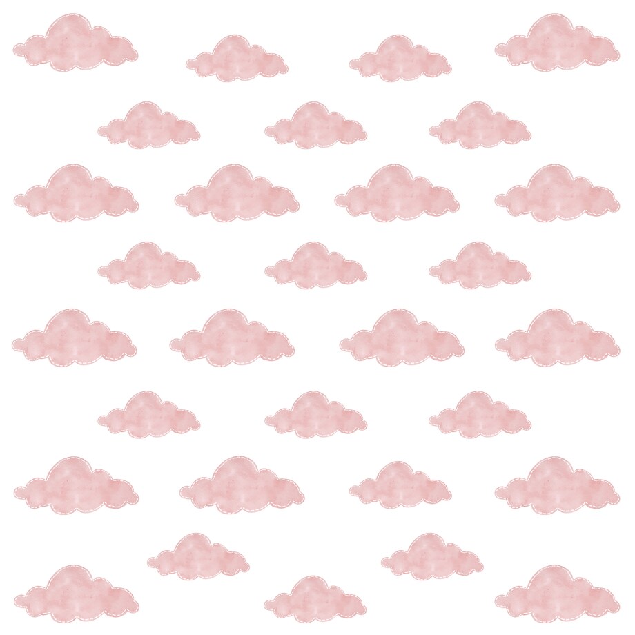 Naklejki Na Ścianę Dla Dzieci Różowe Chmury Pastelowe Chmurki Boho Zestaw 60x30cm