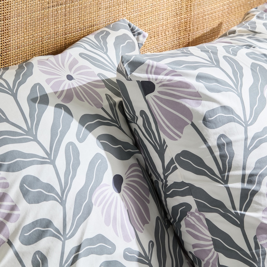 Pościel Bawełniana Leyra 160x200 cm z motywem roślinnym