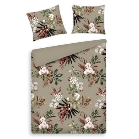 Pościel z bawełny satynowej Barelia 160x200 cm z motywem tropikalnym