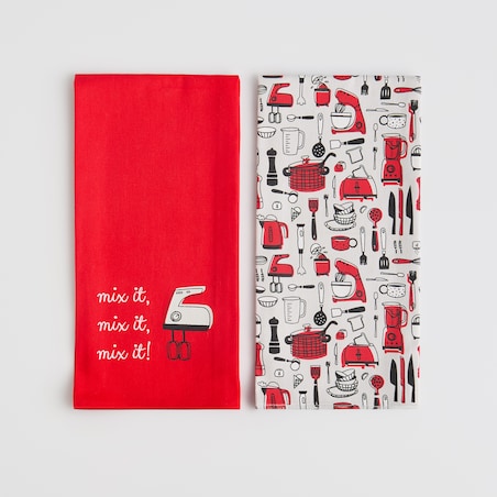 Komplet Ścierek Utensillo 45x65 cm z motywem kulinarnym