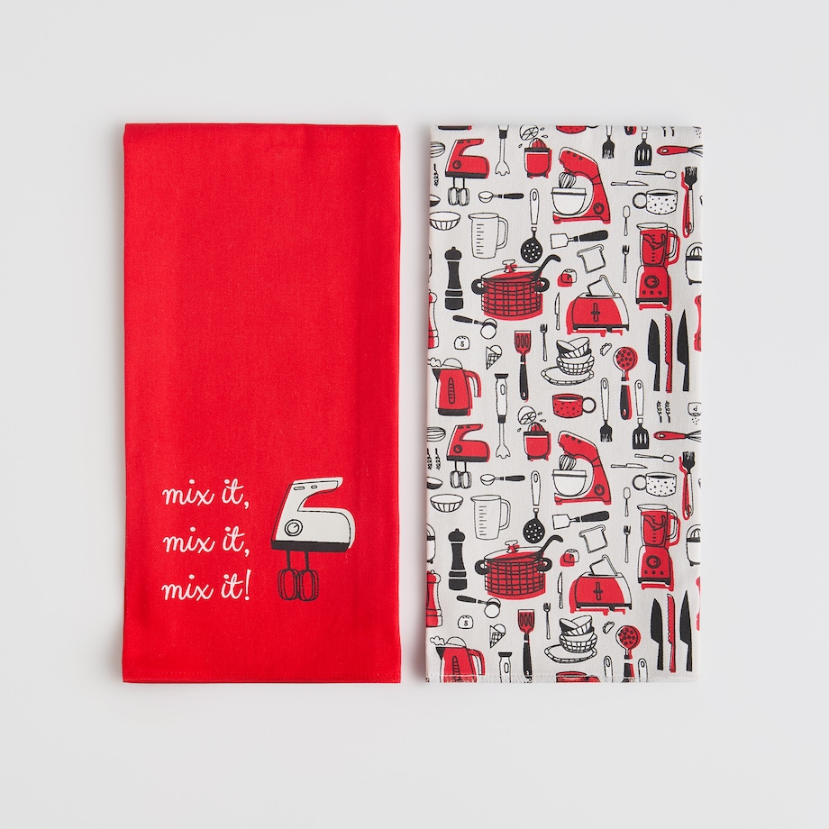 Komplet Ścierek Utensillo 45x65 cm z motywem kulinarnym