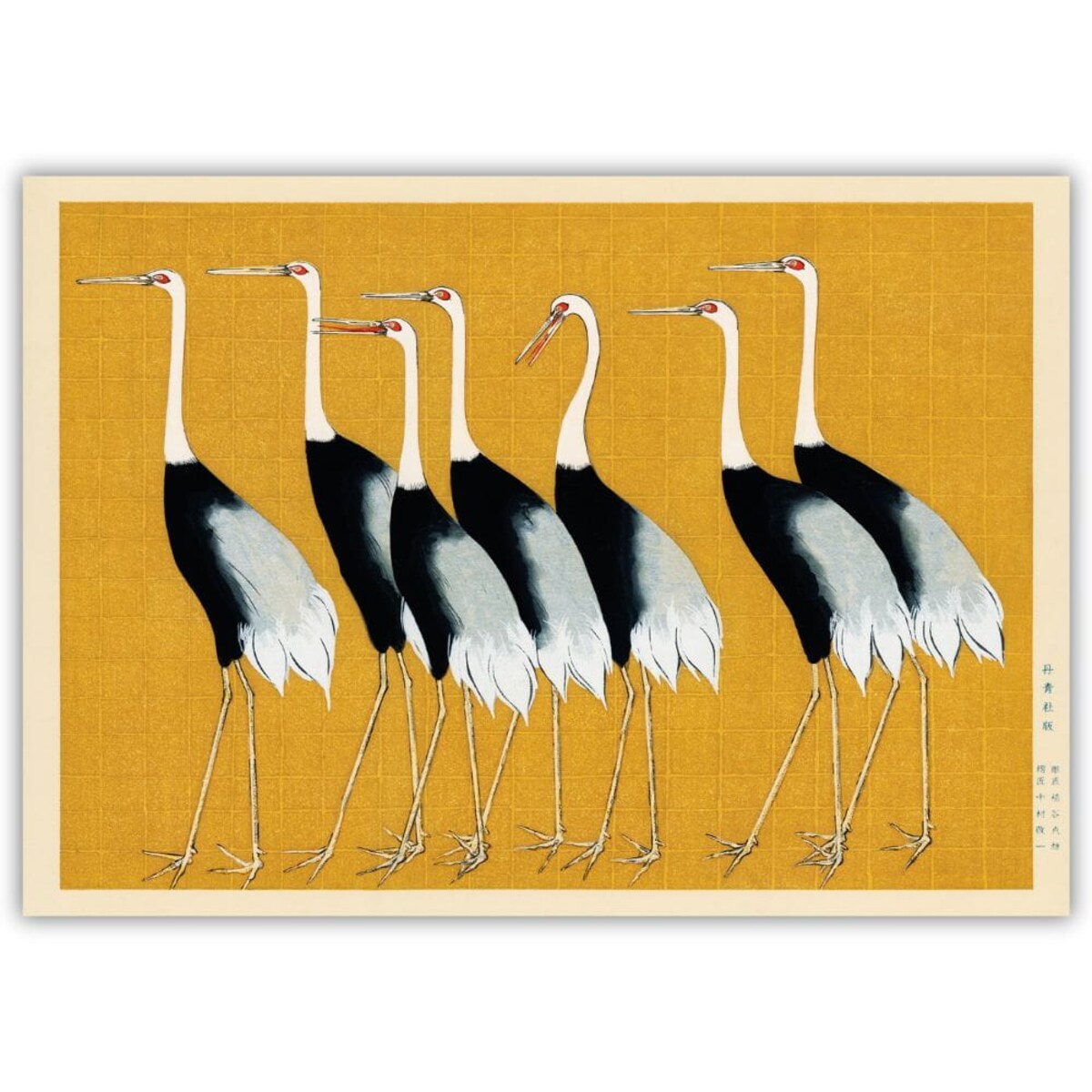 plakat ogata korin red crown cranes 30x40