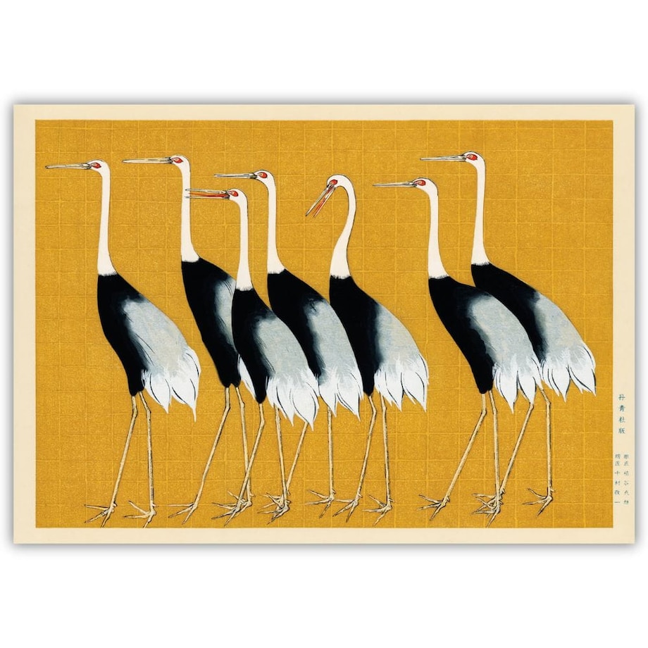 plakat ogata korin red crown cranes 30x40