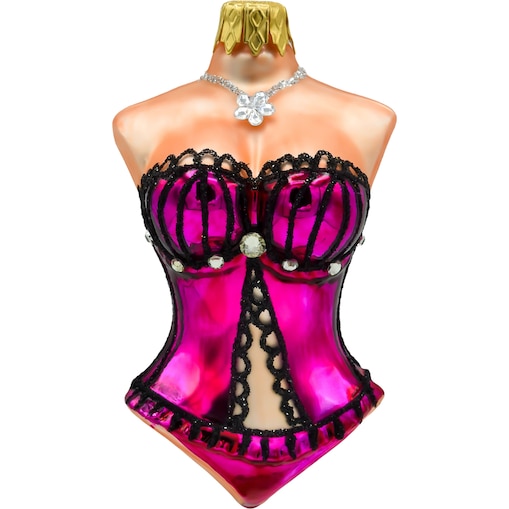 Bombka choinkowa: Gorset damski: różowy