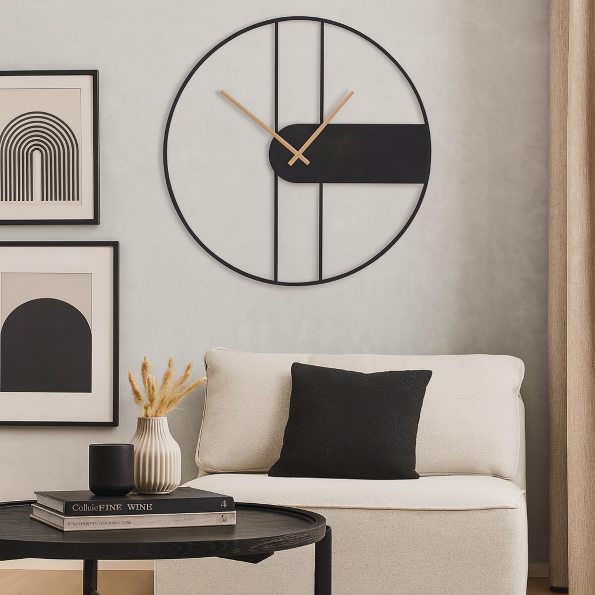 Industrialny Zegar Ścienny Blankes z motywem geometrycznym