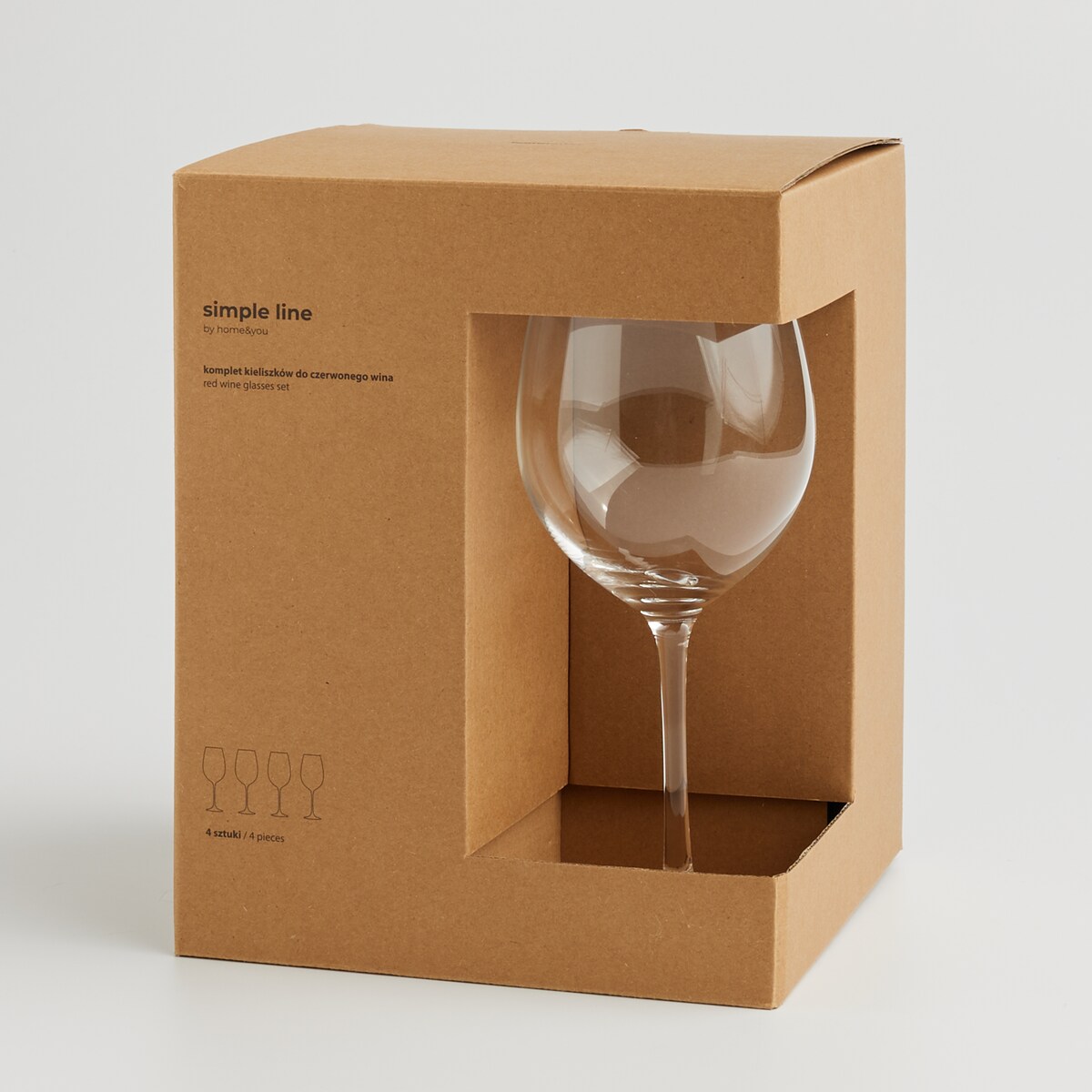 Komplet kieliszków do wina ze szkła kryształowego Anoa