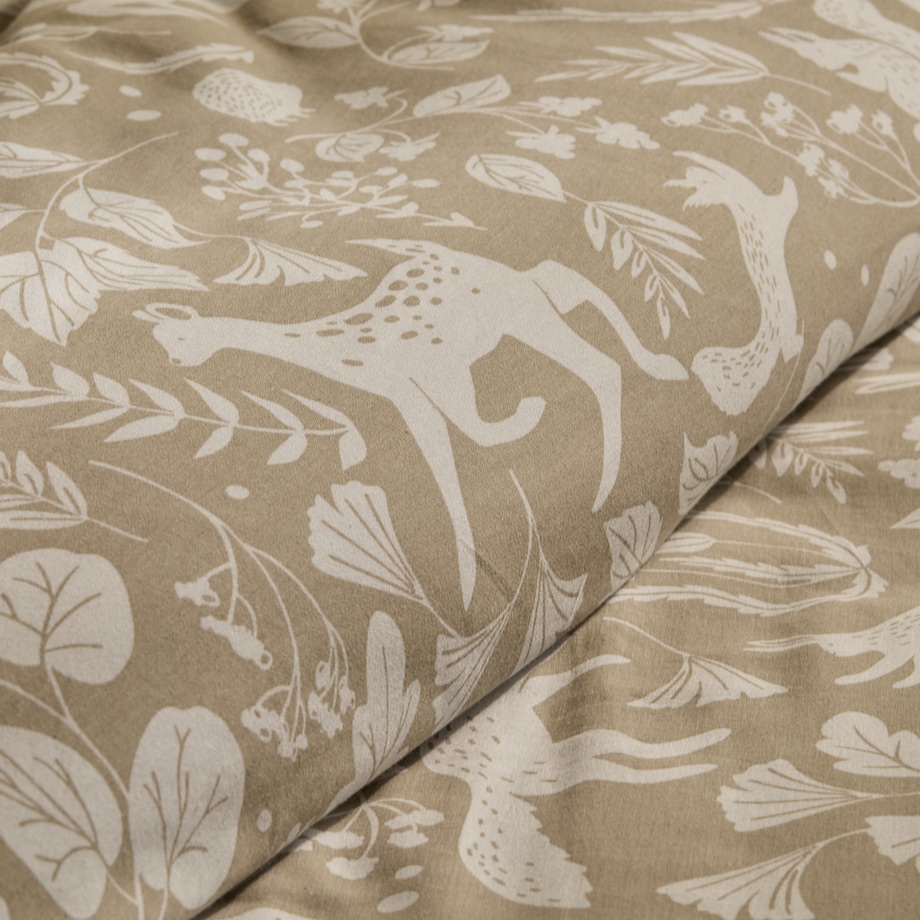 Pościel z bawełny satynowej Misne 160x200 cm z motywem zwierząt leśnych