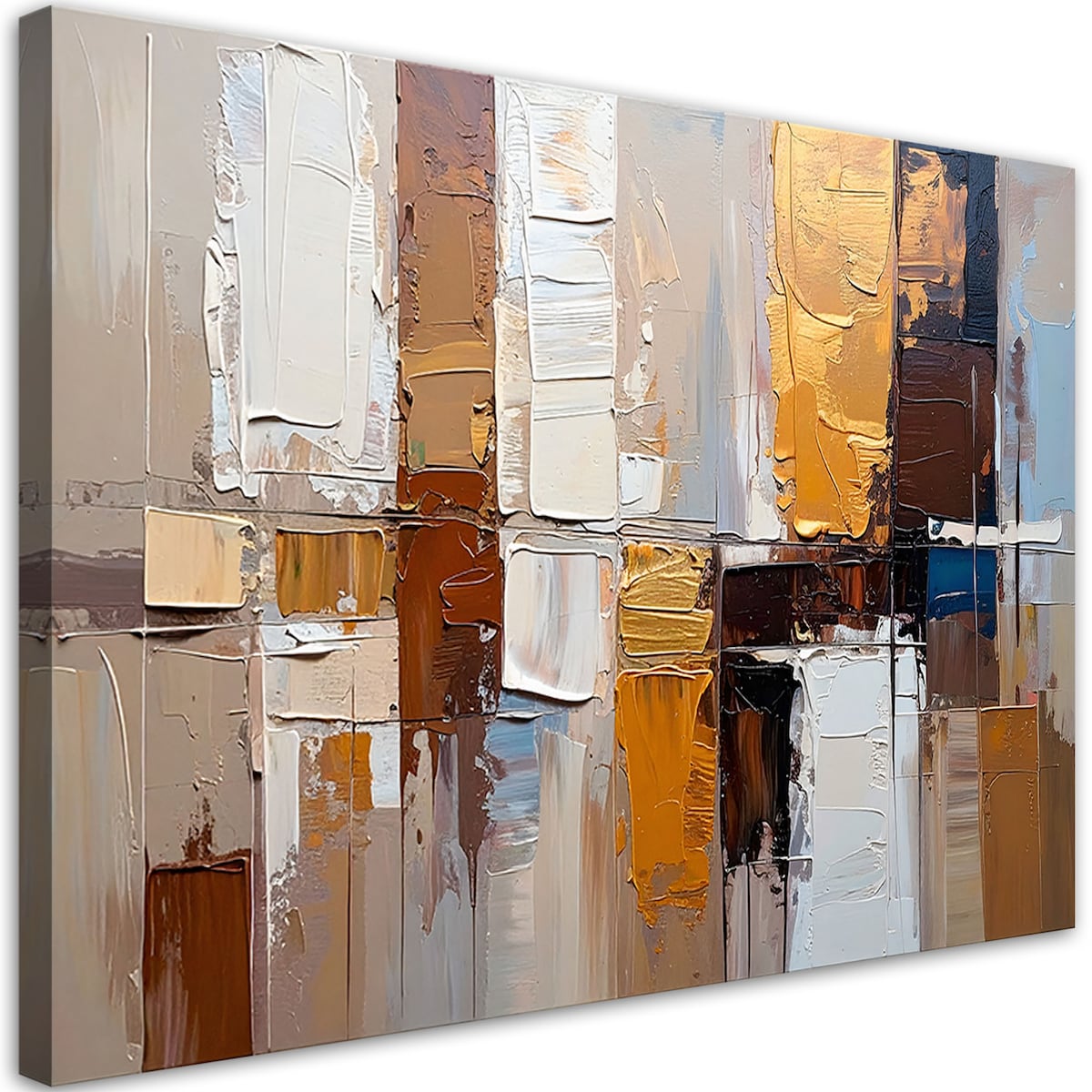 Feeby Obraz nowoczesna, Abstrakcja imitacja farby w kolorach beżu 100x70