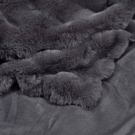 Jednokolorowa futrzana narzuta na łóżko Bares 180x200 cm
