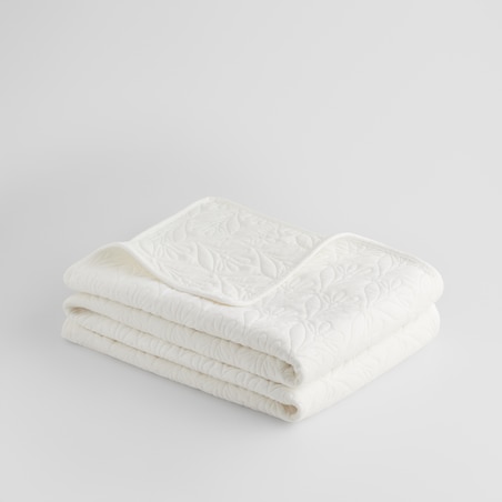 Jednokolorowa narzuta na łóżko z przeszywanym wzorem arabeski Velutio 200x220 cm