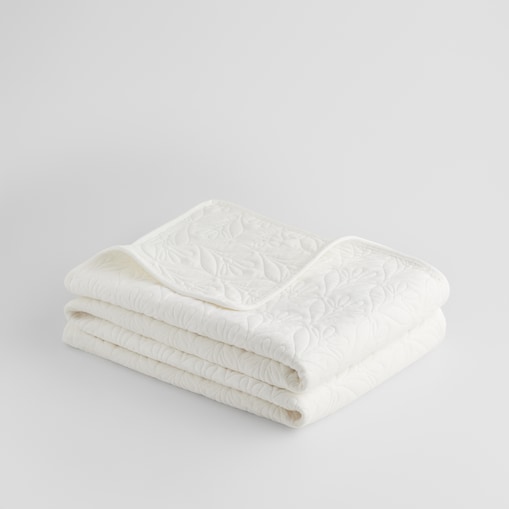 Jednokolorowa narzuta na łóżko z przeszywanym wzorem arabeski Velutio 200x220 cm