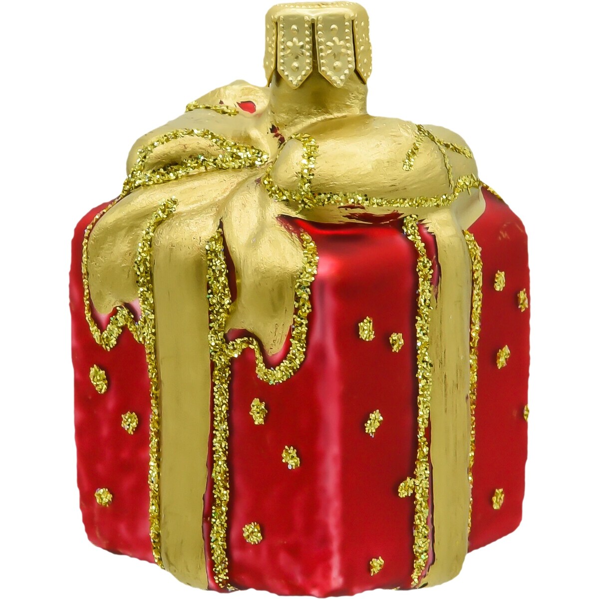 Bombka choinkowa: Prezent z kokardą: czerwony