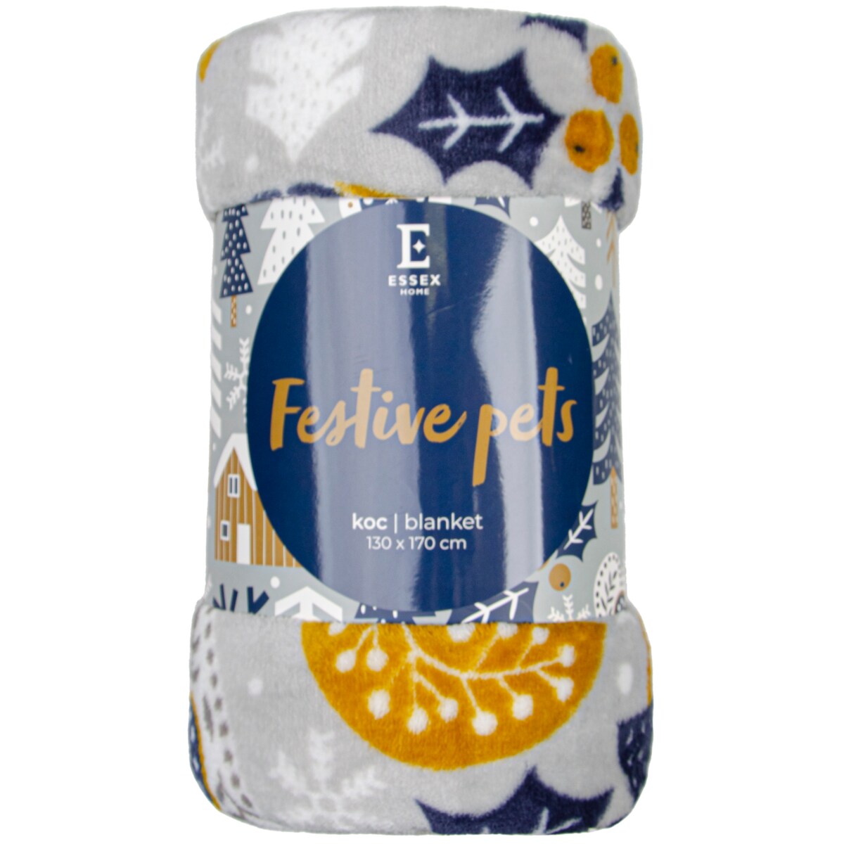 Drukowany koc Festive Pets 130x170 cm