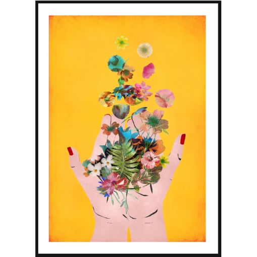 Poster Story, Plakat, Obraz - Dłonie Trzymające Kwiaty, wymiary 21 x 30 cm