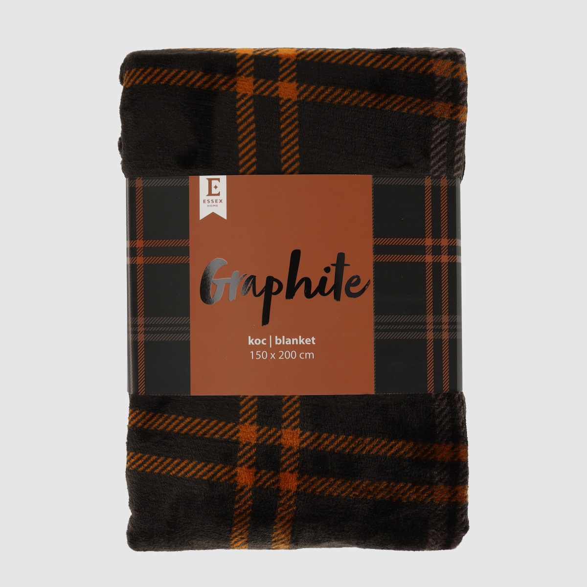 Drukowany koc Graphite 150x200 cm