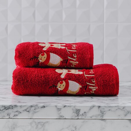 Bath Towel Santa Team 50x90 cm