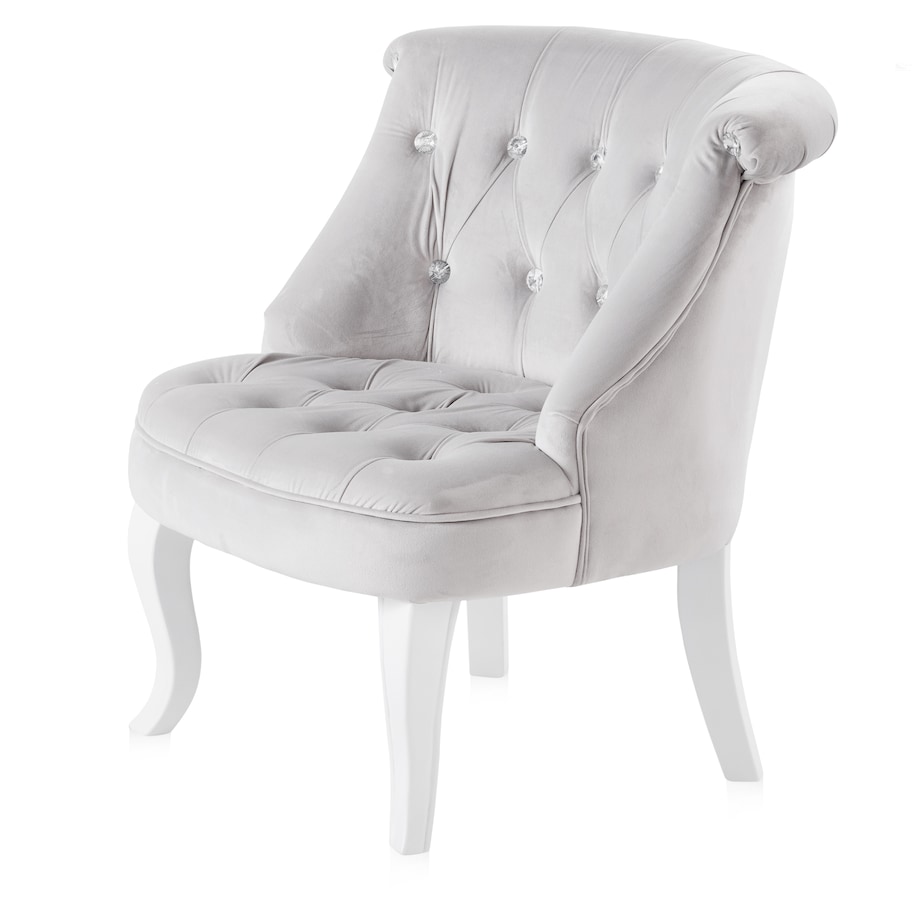 Welurowe krzesło w stylu glamour wykończone cyrkoniami brittani