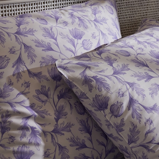 Pościel z bawełny satynowej Amantello 200x220 cm z motywem liści