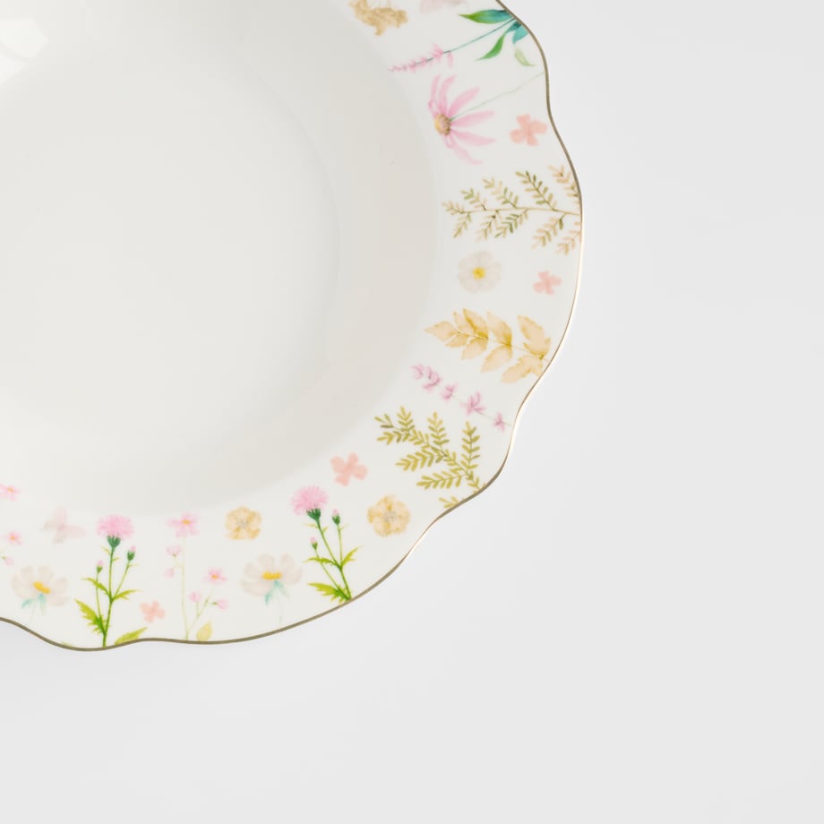 Talerz Głęboki Meadinna z motywem kwiatowym