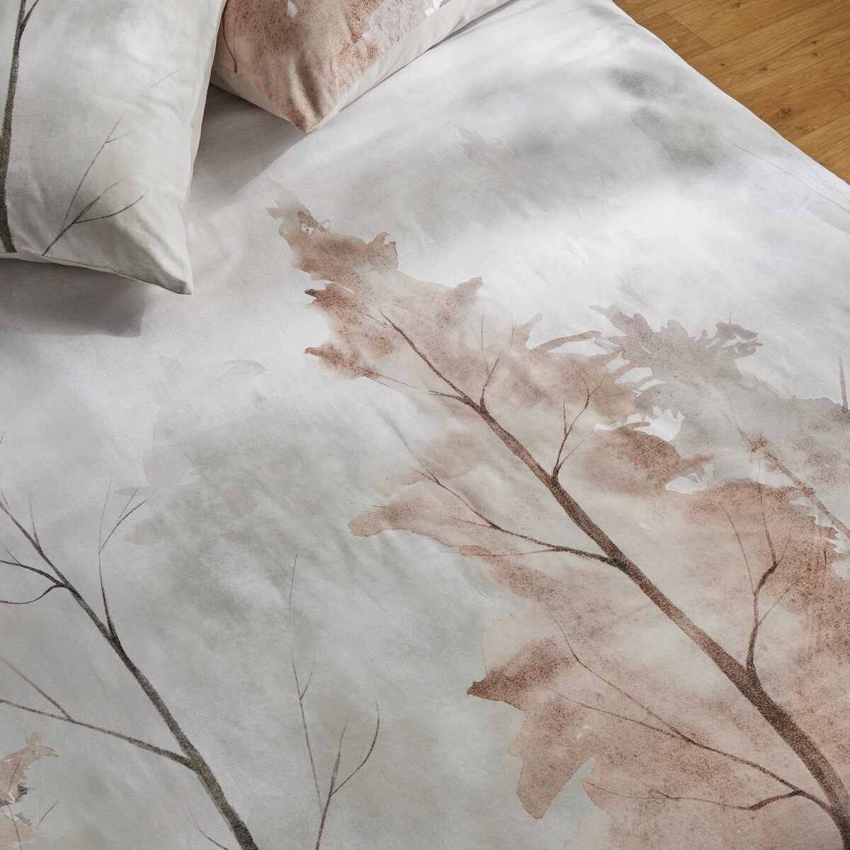 Pościel z bawełny satynowej Velrano 160x200 cm z motywem liściastym