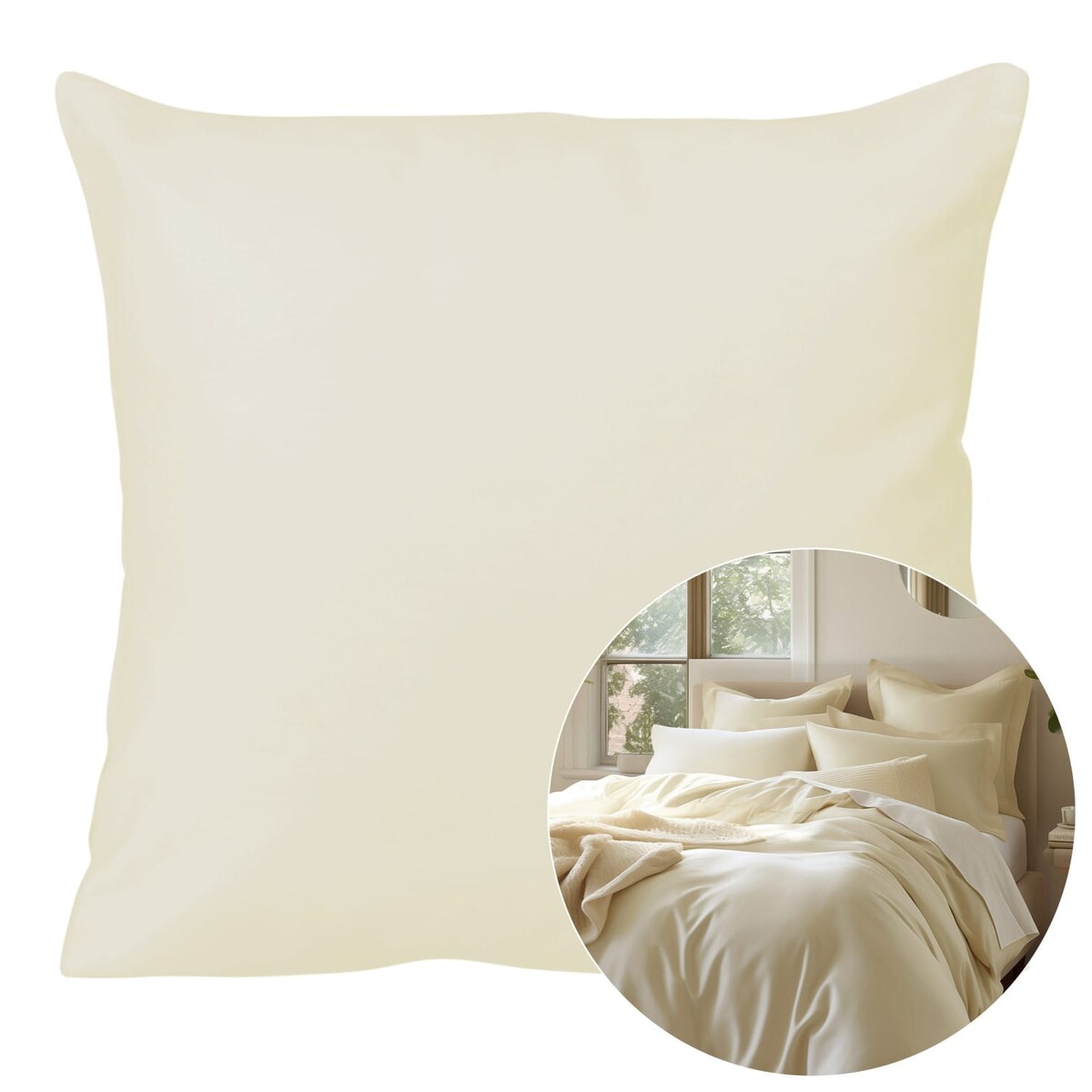 Poszewka satynowa 40x40 kolor Krem