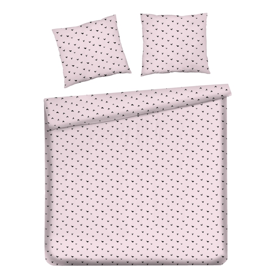 Pościel z Bawełny Satynowej Mallory 200x220 cm z motywem serca