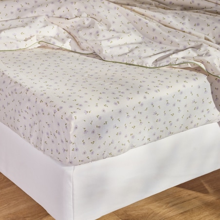 Prześcieradło bawełniane z gumką Avis 180x200 cm z wzorem kwiatowym