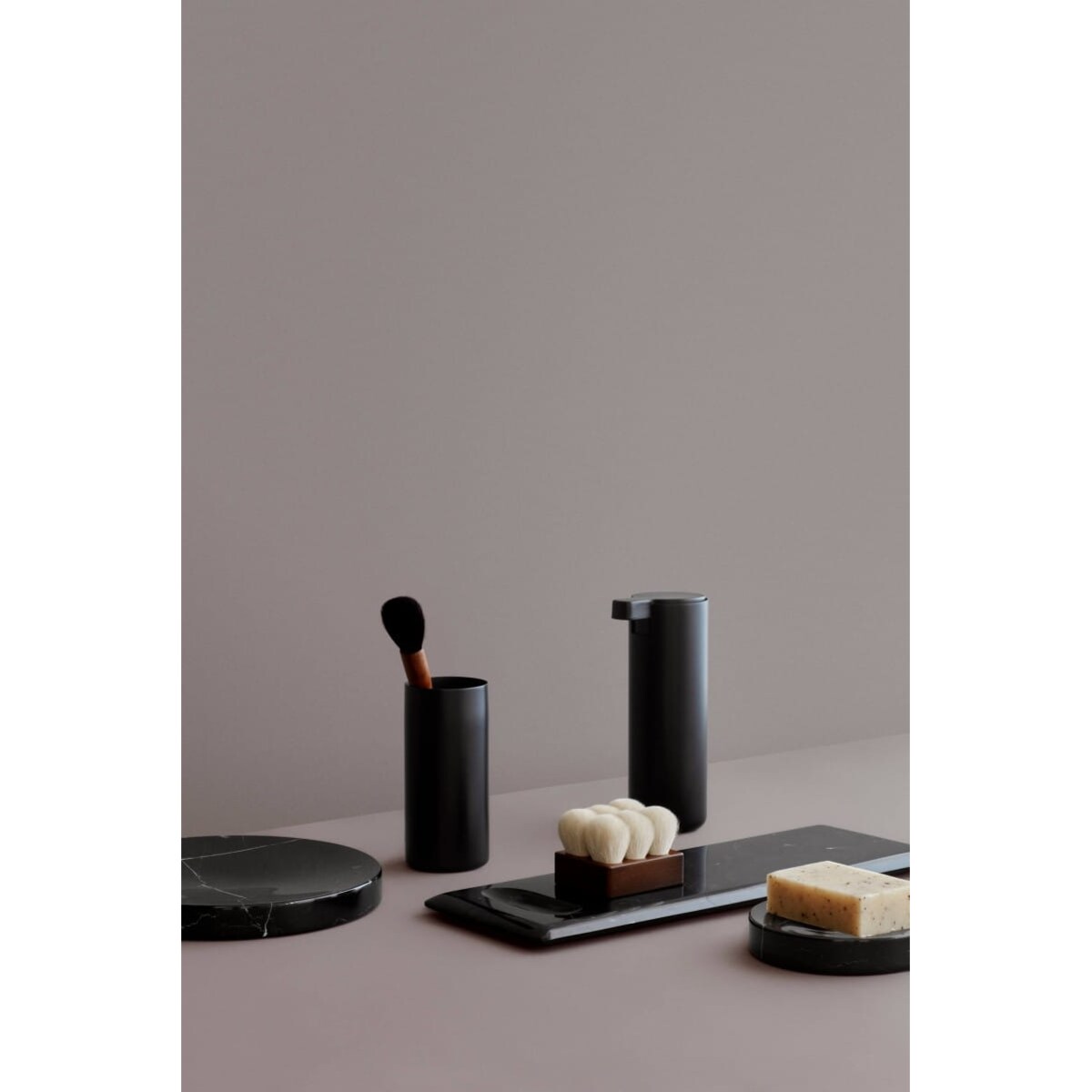 Kubek na szczoteczki MODO - stal, tytan, 12 cm