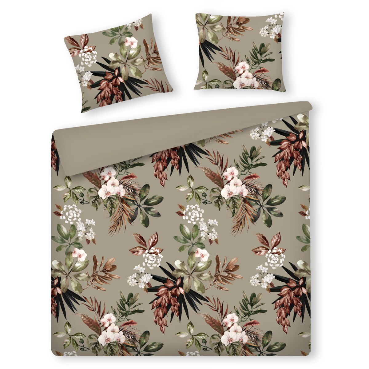 Pościel z bawełny satynowej Barelia 200x220 cm z motywem tropikalnym