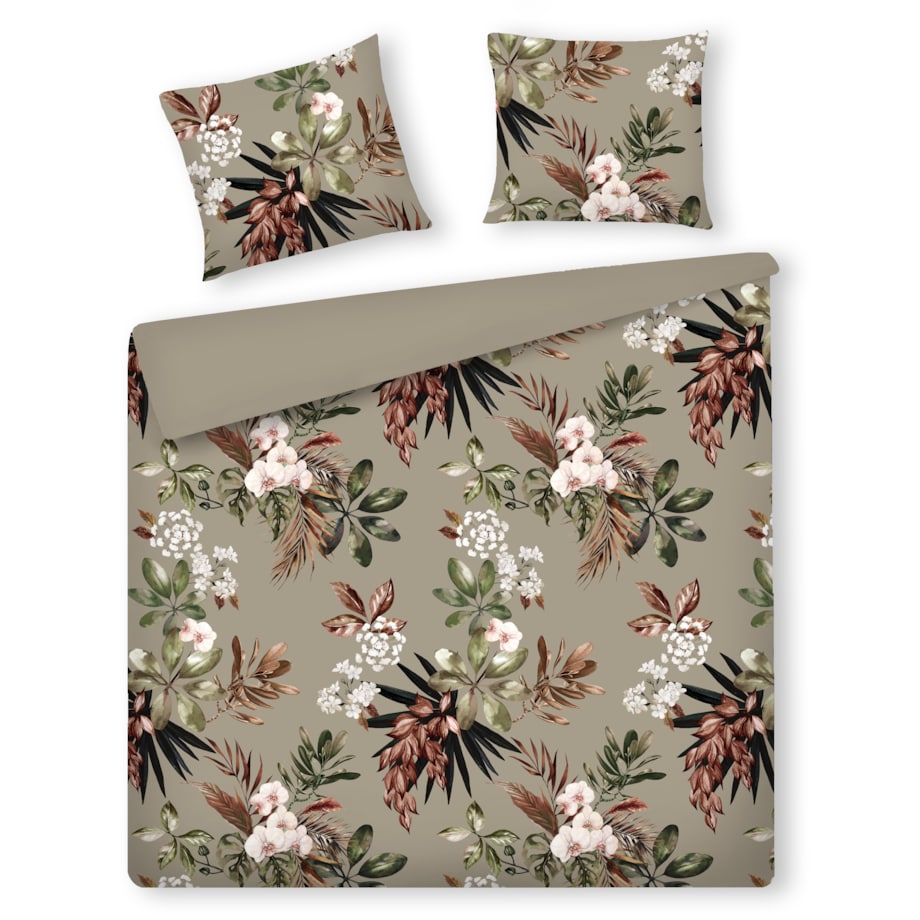 Pościel z bawełny satynowej Barelia 200x220 cm z motywem tropikalnym