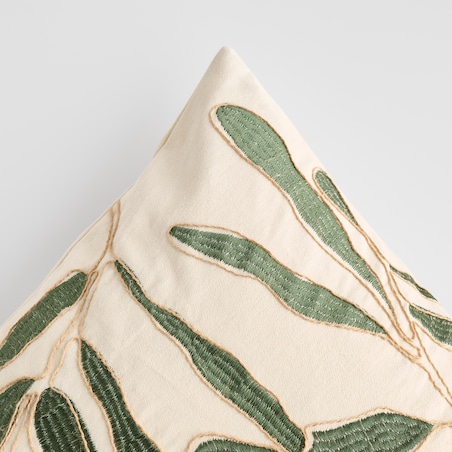 Poszewka Haftowana Leafso 45x45 cm z motywem liściastym