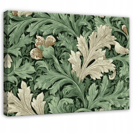 Obraz Do Sypialni Salonu Na Płótnie Liście Abstrakcja Zielony 60x40