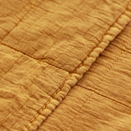 Narzuta Bawełniana z Efektem Sprania Przeszywana w Geometryczny Wzór Medosa 200x220 cm