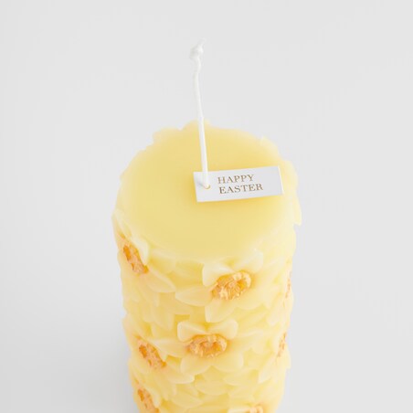 Świeca Narciso z motywem roślinnym