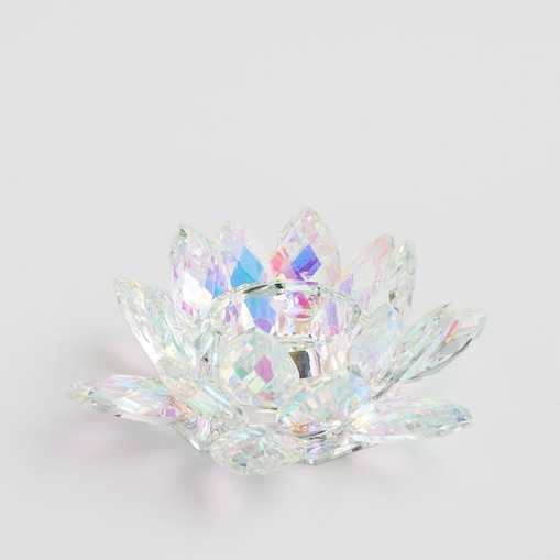 Świecznik Cristal shine z motywem kwiatowym