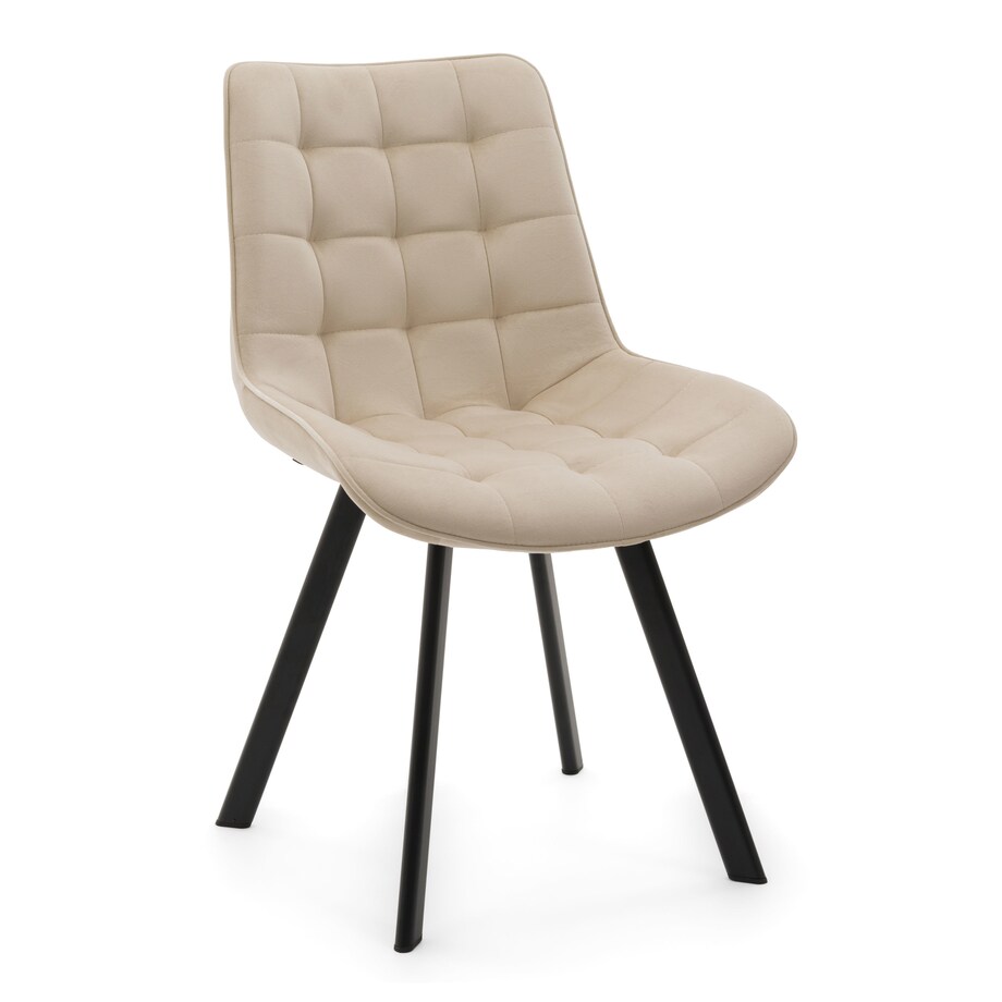 KRZESŁO TAPICEROWANE WELUROWE DO SALONU JADALNI GLAMOUR BEŻOWE TORI